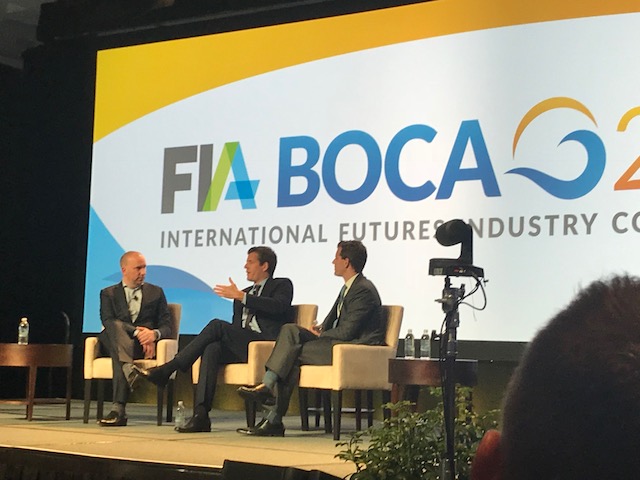 Nick Solinger from FIA Tech interviewing the Winklevoss twins at FIA Boca